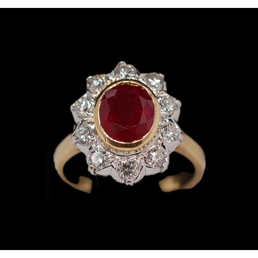 Bague Margueritte Rubis et Diamants