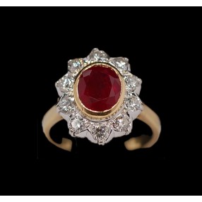 Bague Margueritte Rubis et Diamants