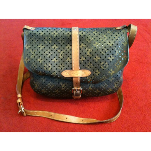 Sac Louis Vuitton Saumur Flore en toile et cuir