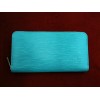 Compagnon Louis Vuitton Zippy en cuir épi turquoise