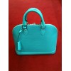 Sac Louis Vuitton Alma PM en cuir épi turquoise