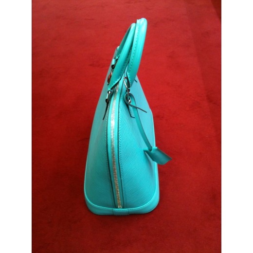 Sac Louis Vuitton Alma PM en cuir épi turquoise