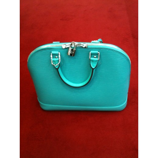 Sac Louis Vuitton Alma PM en cuir épi turquoise