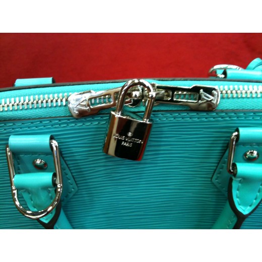 Sac Louis Vuitton Alma PM en cuir épi turquoise