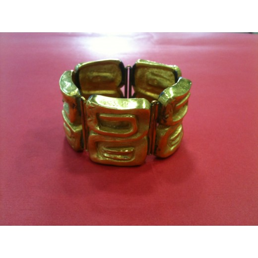 Bracelet Line Vautrin Icare en bronze doré