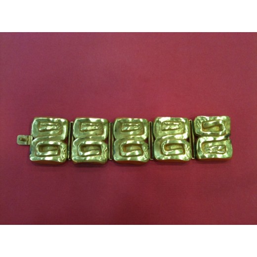 Bracelet Line Vautrin Icare en bronze doré