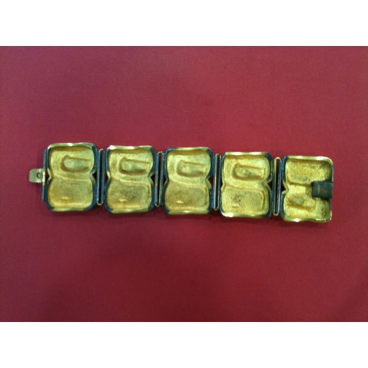 Bracelet Line Vautrin Icare en bronze doré