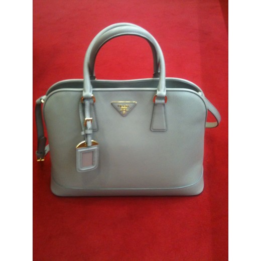 Sac Prada Cabas en cuir Saffiano argile