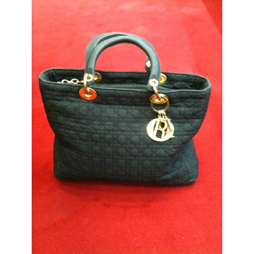 Sac Dior Lady Dior en tissu noir