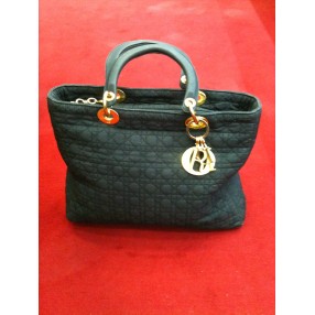 Sac Dior Lady Dior en tissu noir