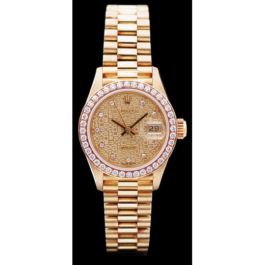 Montre Rolex Lady Datejust Président diamants