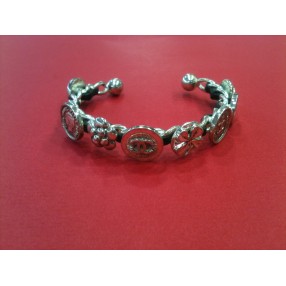 Bracelet Chanel en acier et cuir