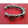 Bracelet Chanel en acier et cuir