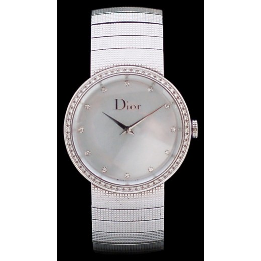 Montre Dior La D de Dior acier, nacre et diamants