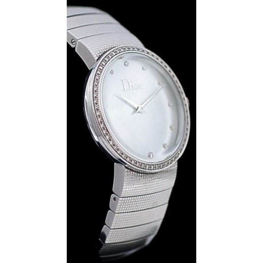 Montre Dior La D de Dior acier, nacre et diamants