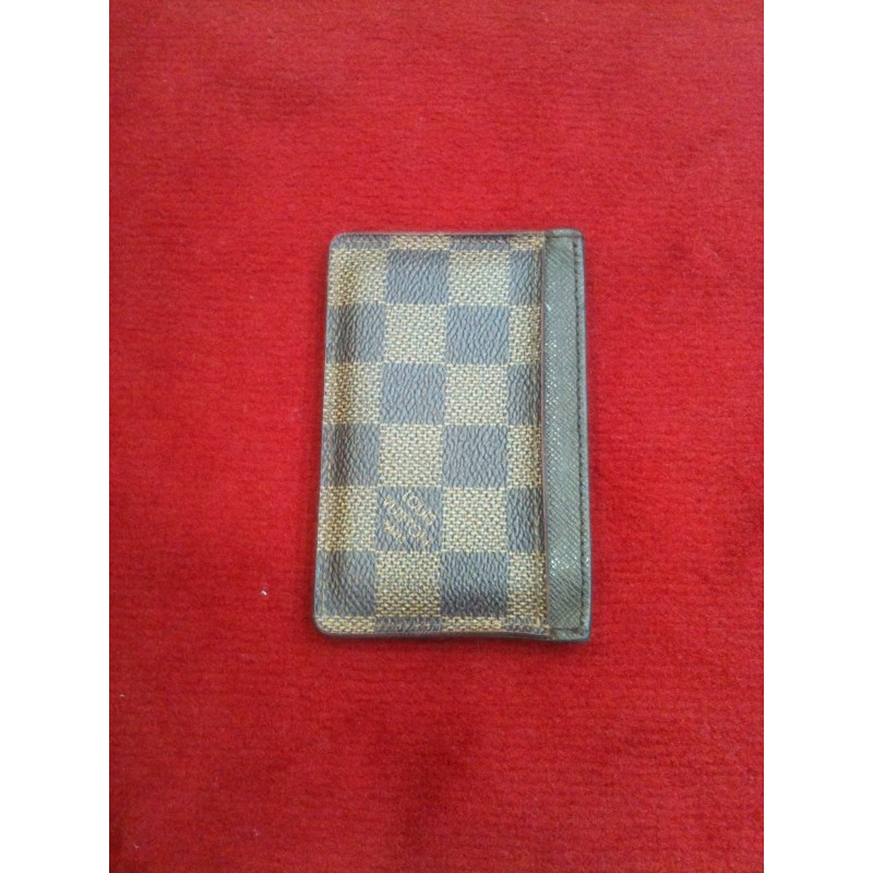 Porte-cartes simple Toile Damier Ébène - Portefeuilles et petite