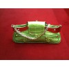 Sac Versace en cuir façon croco vert anis