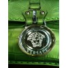 Sac Versace en cuir façon croco vert anis