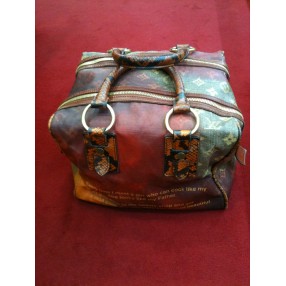 Sac Louis Vuitton Mancrazy en toile, cuir et Karung