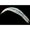 Bracelet ancien 5 rangs de perles, turquoises et diamants
