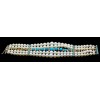 Bracelet ancien 5 rangs de perles, turquoises et diamants