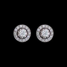 Boucles d'oreilles anciennes en or et diamants