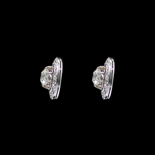 Boucles d'oreilles anciennes en or et diamants