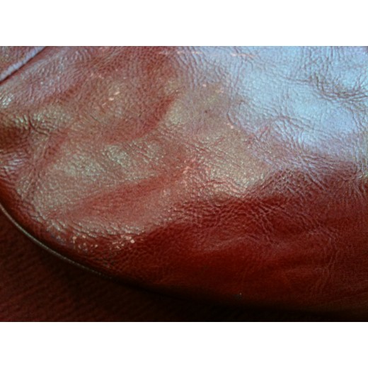 Sac Yves Saint Laurent Monbasa en cuir rouge et corne de cerf