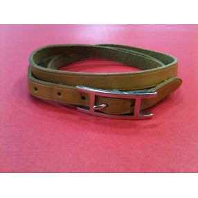 Bracelet Hermès Hapi 3 en cuir camel