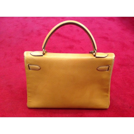 Sac Hermès Kelly 32 cm cuir gold