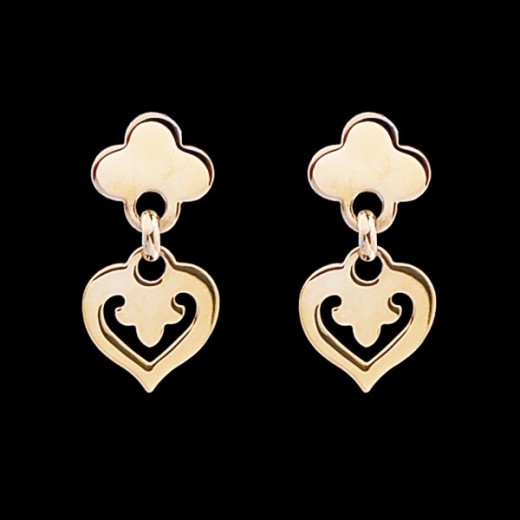 Boucles d'oreilles O.J. Perrin Coeurs Légendes en or