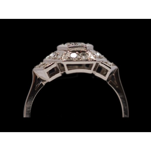 Bague 1930's en Platine et Diamants