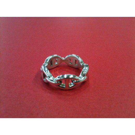 Bague Hermès Chaîne d'Ancre enchaînée en argent