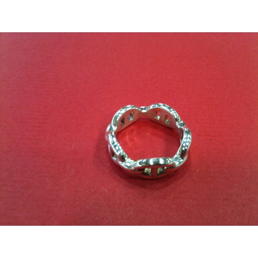 Bague Hermès Chaîne d'Ancre enchaînée en argent