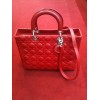 Sac Dior Lady Dior en agneau rouge