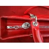 Sac Dior Lady Dior en agneau rouge