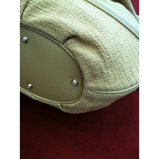 Sac Lancel Brigitte Bardot en tissu et cuir camel