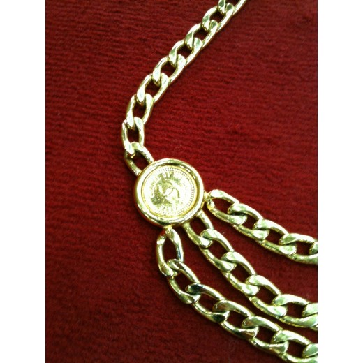 Ceinture Chanel Vintage en métal doré