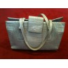 Sac Escada  en cuir gris perle façon croco