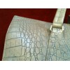 Sac Escada  en cuir gris perle façon croco