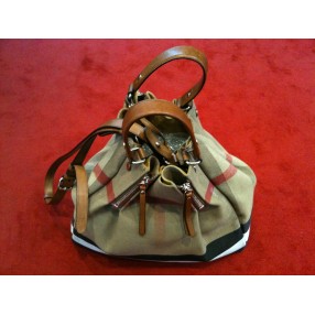 Sac Burberry en toile check et cuir