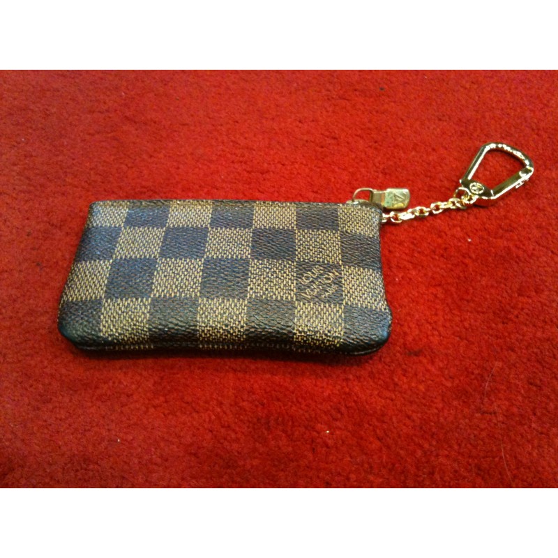 Pochette clés Louis Vuitton en toile damier ébène