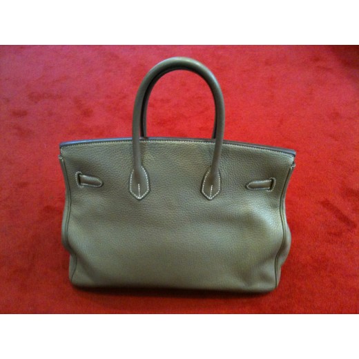Sac Hermès Birkin 35 en cuir Taurillon Clémence étoupe