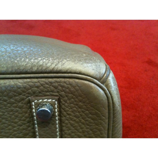 Sac Hermès Birkin 35 en cuir Taurillon Clémence étoupe