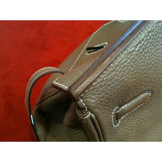 Sac Hermès Birkin 35 en cuir Taurillon Clémence étoupe