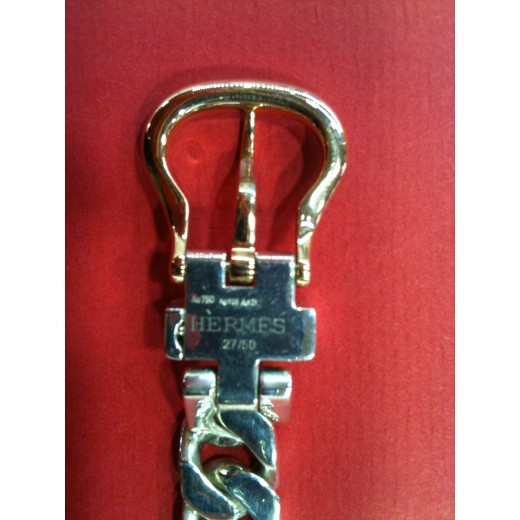 Bracelet Hermès Boucle Sellier en or et argent