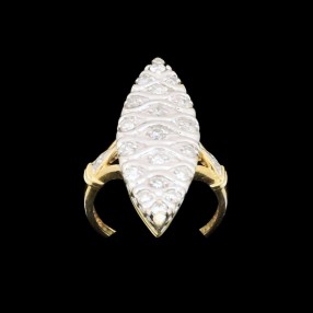 Bague marquise ancienne 2 ors et diamants