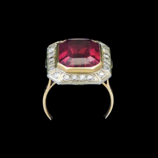 Bague ancienne 2 ors et diamants