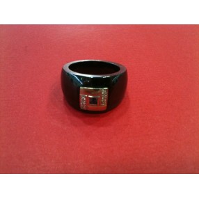 Bague Guy Laroche en céramique et or blanc
