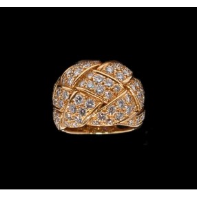 Bague V.C.A en Or 18k et Diamants